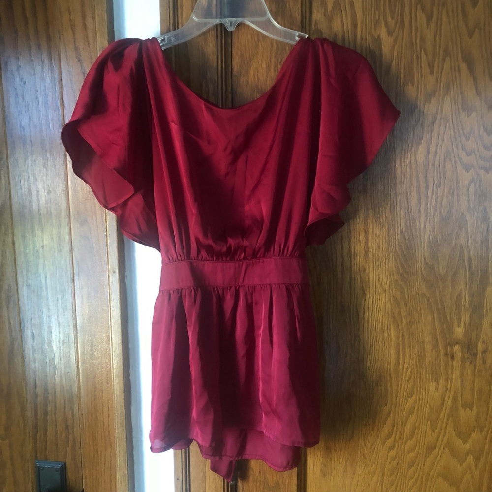 Forever 21 Red Satin Blouse